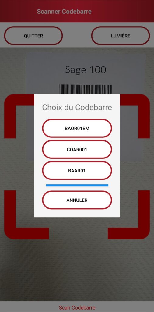 NormaPhone - Scan du code-barre