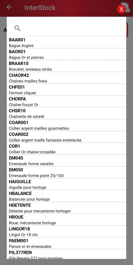 NormaPhone - Liste d'articles